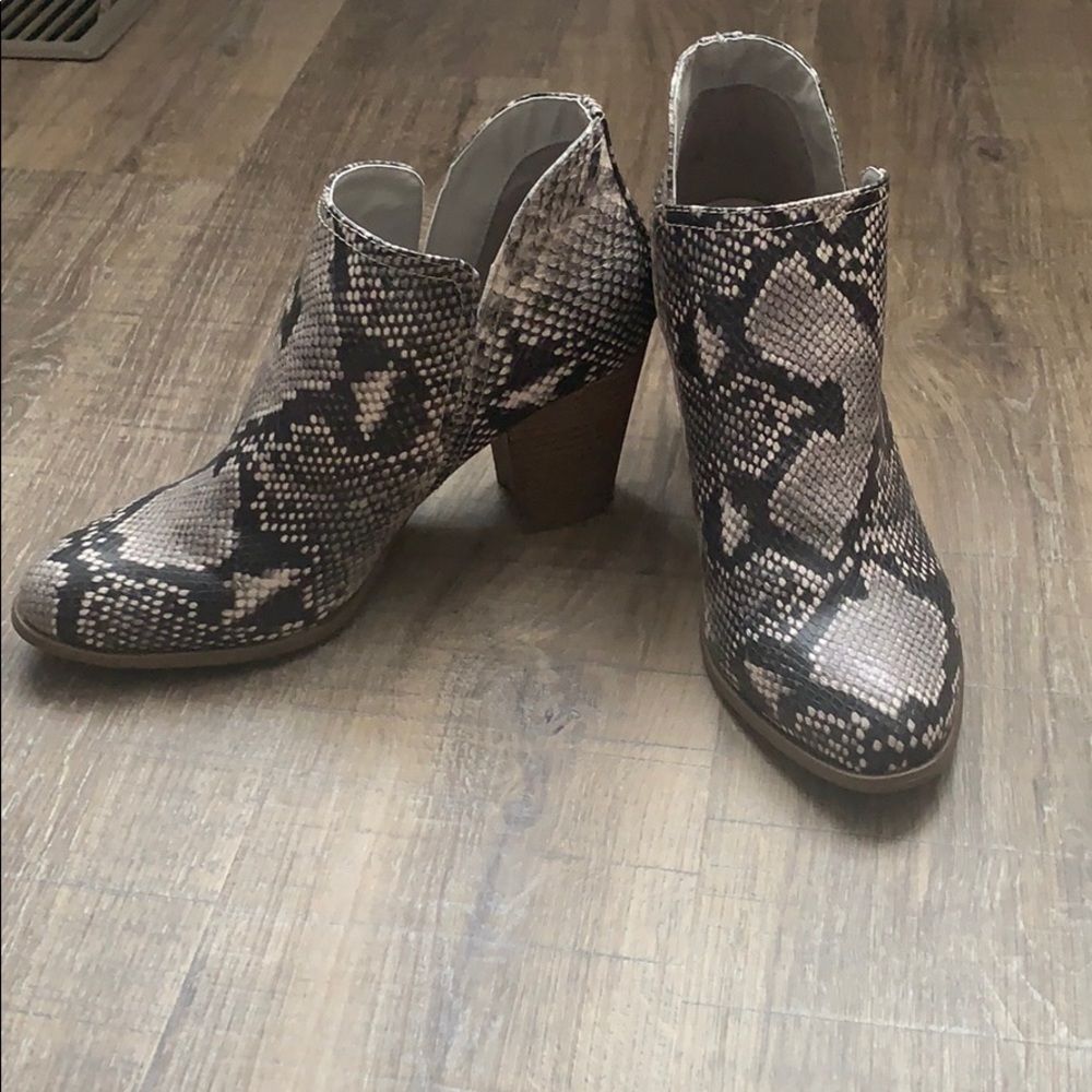 Women’s Snake-Print Ankle Booties - Neutral Brown